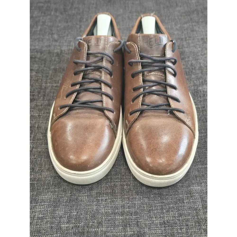 HELM Boots The Xander Brown Leather Sneakers Mens 9.5 M Low Top Casual